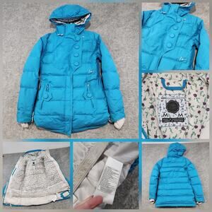 Nike Snowboarding‎ Womens M Medium Goose Down Recco Hooded Puffer Parka Jacket